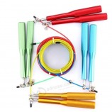 Logo personnalisé réglable Fitness Training Gym Weighted Metal Speed Bearing Jump Skipping Rope pour l’entraînement