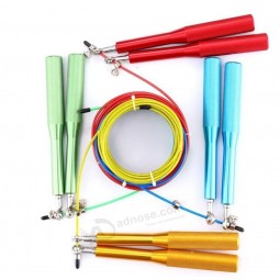 Verstelbare aangepaste logo fitness training sportschool gewogen metalen snelheidslager springen touw voor training