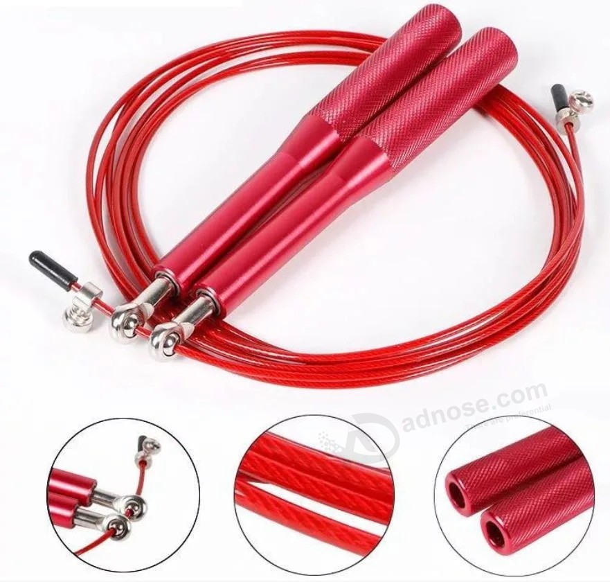 Adjustable Customized Logo Fitness Training Gym Weighted Metal Speed Bearing Jump Skipping Rope for Workout