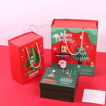 Diseño personalizado de caja de regalo de Navidad Logotipo de lujo Producto Juego de cajas de embalaje de cartón