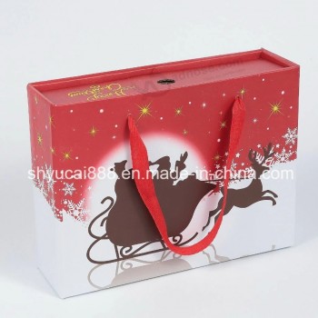 2021 Caja de papel de regalo de cajón de Navidad de nuevo diseño y juego de bolsas de papel 05