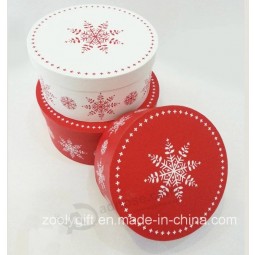 Coffrets cadeaux ronds d’impression de neige de Noël