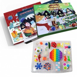 2021 Fidget Calendrier de l’Avent, Calendrier du compte à rebours de Noël Boîte aveugle Ensemble de jouets sensoriels Fidget