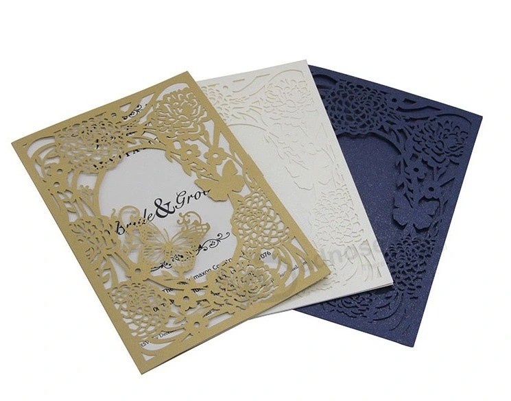 50 Pieces Laser Cut Lace Pattern Cards for Dinner Invitation