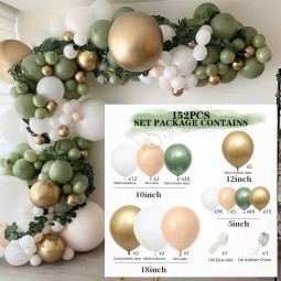 152PCS 풍선 화환 키트 결혼식 생일 파티 장식 베이비 샤워
