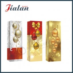 Botella de vino de Navidad Embalaje de regalo Portador de compras Bolsas de papel de regalo