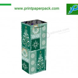 Luxury Elaborate Gift Kraft Paper Bag Wine Bottle Bag with Ribbon