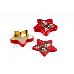 Metallbox fünfzackige sternförmige Blechdose für Weihnachtsgeschenke und Lebensmittelverpackung