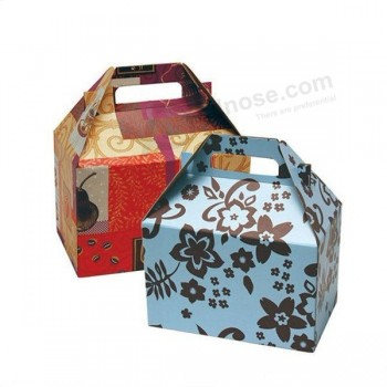 Scatola regalo di Natale decorativa in cartone con manico e fiocco