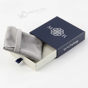 Scatola di imballaggio per gioielli regalo in carta personalizzata con custodia in velluto per gioielli