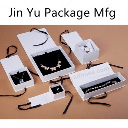 benutzerdefinierte elegante papier geschenkband schmuck verpackung display boxen großhandel