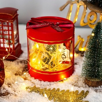 中国卸売高級シリンダークリスマスギフトペーパーボックス(窓付き)