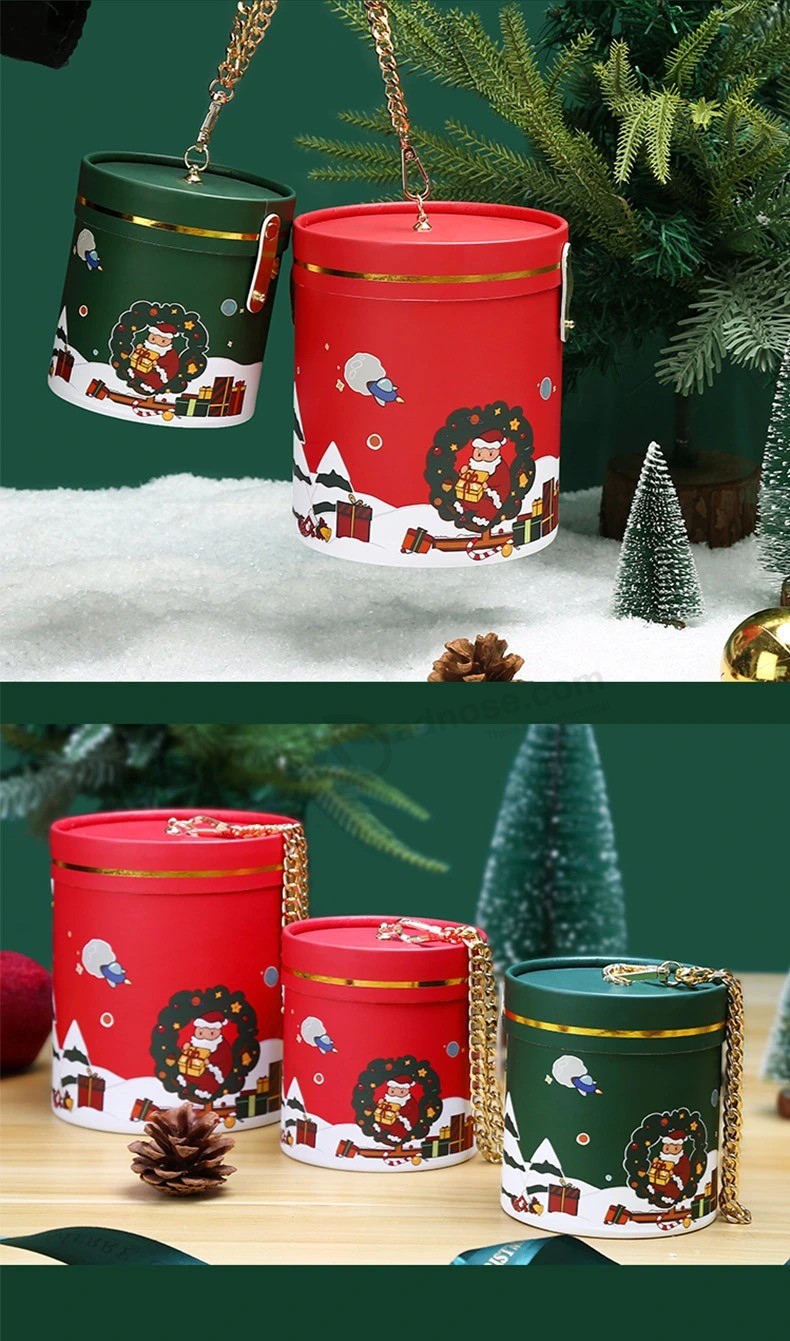 China Wholesale Portable Cylinder Cardboard Christmas Gifts Packaging Paper Boxes