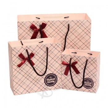 Joyería promocional Impresión de publicidad Bolsa de papel de compras con asa insertada