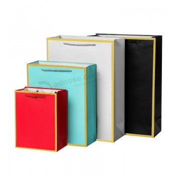 Impression unie personnalisée Luxe Papier de bordure à chaud Sacs cadeaux