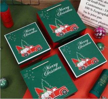 Lussuosi prodotti regalo per le vacanze di Natale Scatola di imballaggio di fiori di sapone con nastro stampato con logo personalizzato