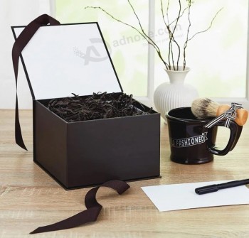 Grote geschenkdozen 9,5 x 9,5 x 3,5 inch, zwarte geschenkdozen, bruidsjonker voorsteldozen met magnetische sluiting
