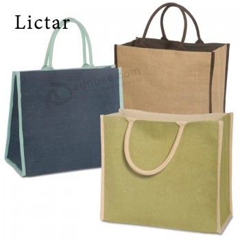 Originale di grande capacità iuta spiaggia Tote Bag con corda maniglia