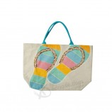 Aangepaste Logo Print Jute Relatiegeschenken Strandtas