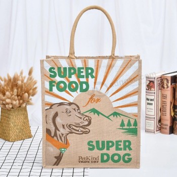 Venta al por mayor barata personalizada promocional, bolsa de yute bolsa de compras bolsa de mano