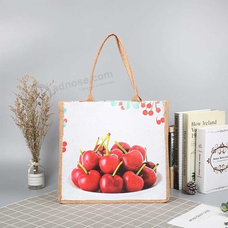 Wholesales Custom Cheap Eco Logo Printed Promotion Jute Bag Hessian Tote Bag for Shopping