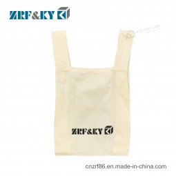 Bolsa de transporte de compras ecológica plegable con diseño de chaleco de algodón fresco personalizado