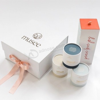 FSC-certificaat aangepaste kerstafdrukken Logo Packing Kaars, thee, hoed, cosmetica, bloem Magnetisch vouwen Karton papier Geschenkverpakking