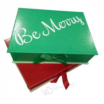 Scatola di imballaggio regalo in carta cosmetica pieghevole personalizzata con nastro