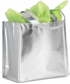 맞춤형 프로모션 Non Woven Bag with Shine Golden Sliver Lamination