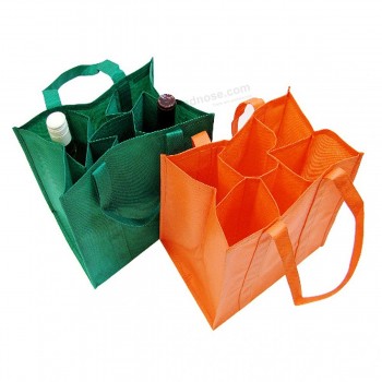 Bolsa de botella no tejida publicitaria promocional de múltiples compartimentos