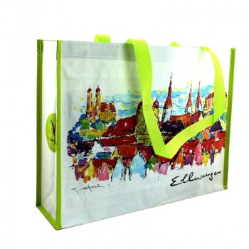 Shopping Bag tessuta, con laminazione per lo shopping e promozionale
