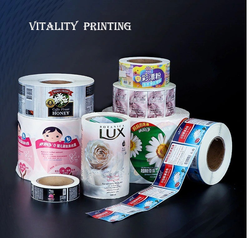 Paper/PVC/PE/Vinyl/Plastic/Hologram Printing Cleanser Beer Shampoo Wine Body Wash Olive Oil Food Golden Carton Packaging Sticker Adhesive Label Roll Print