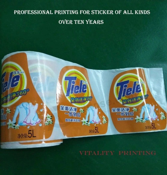 Customized Various Shapes of Stickers to Shampoo Cosmetic Product Laundry Detergent Disinfectant Food Toys BOPP OPS Security Packaging Adhesive Labels Roll