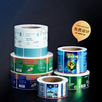 Stampa personalizzata Etichetta adesiva trasparente Imballaggio Autoadesivo Carta trasparente stampata PVC Pet Plastica Vinile Etichetta di imballaggio