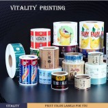 Roll Packin personnalisé Picture Label Service d’impression UV Aliments surgelés Produits de beauté Étiquette Marque Marque PVC PE Pet Plastique Vinyle Emballage Autocollants