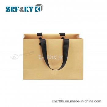 Custom Printed Cardboard Shopping Paper Bags with Flat Rivet Handle