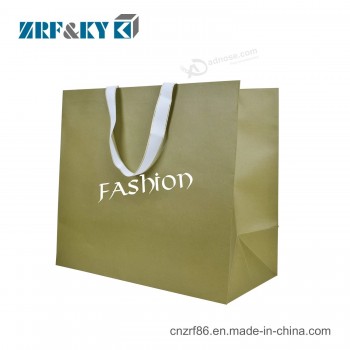 Impresión de logotipo de marca de lujo de moda personalizada Bolsa de embalaje de papel fuerte para compras