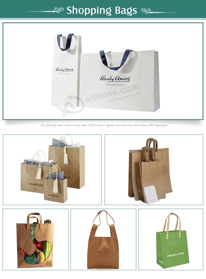 Custom Fashion Luxury Brand Logo Printing Strong Paper Shopping Gift Carrier Packing Bag