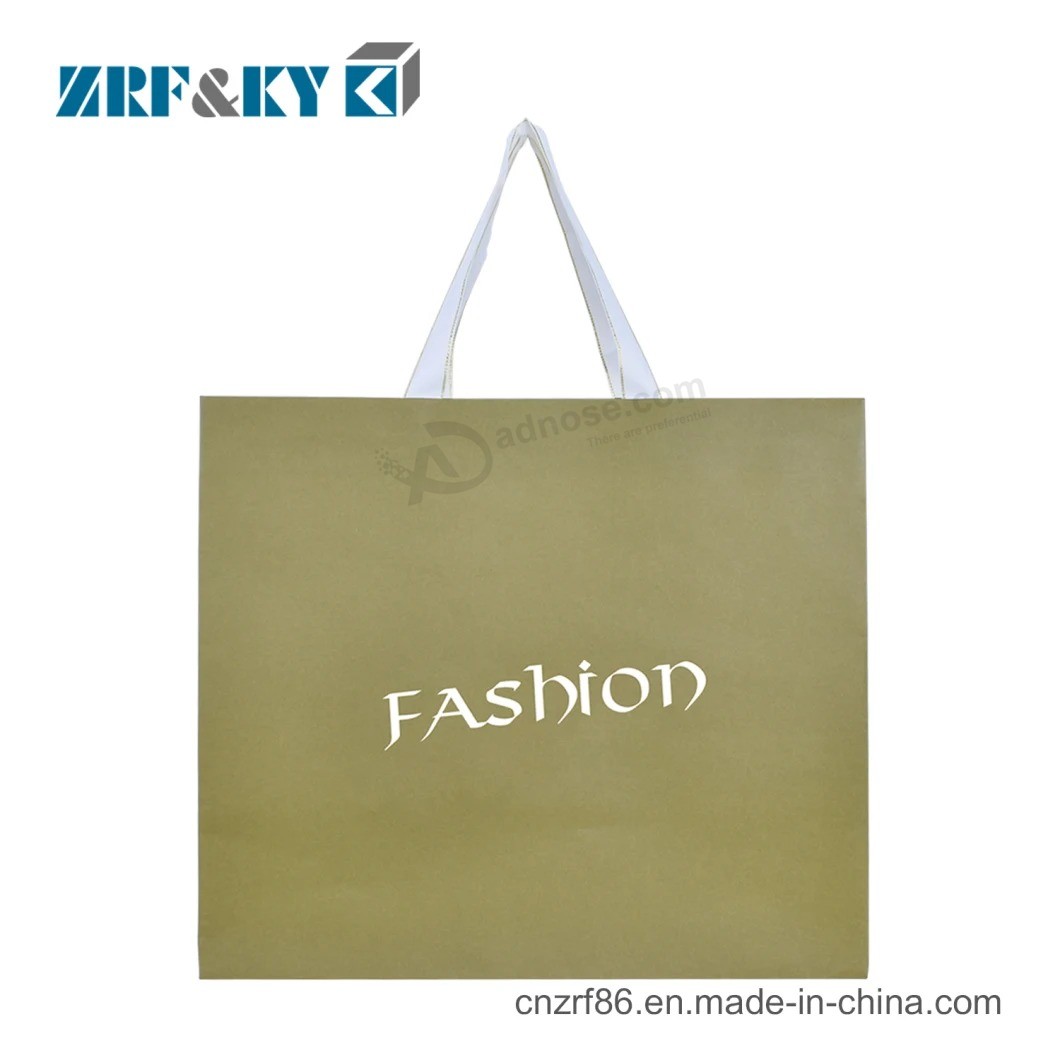 Custom Fashion Luxury Brand Logo Printing Strong Paper Shopping Gift Carrier Packing Bag