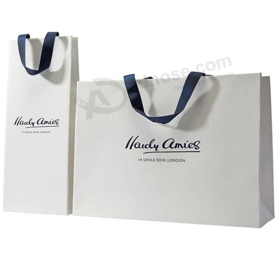 Custom Fashion Luxury Brand Logo Printing Strong Paper Shopping Gift Carrier Packing Bag