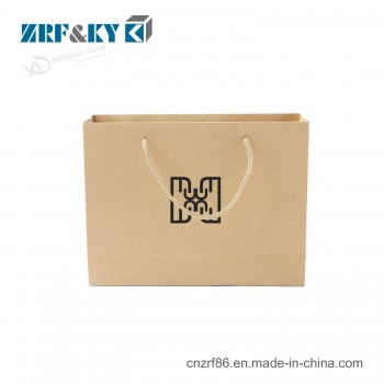 Custom Sizes and Logo Printed PP Rope Brown Kraft Paper Bags