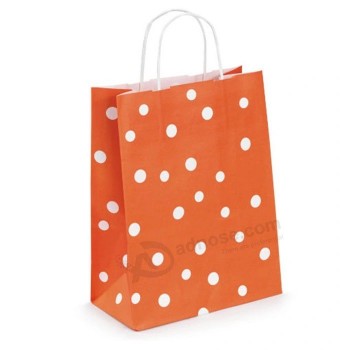 100% reciclable Fiesta de compras Pequeño regalo de papel Personalizar bolsa de papel kraft con asas