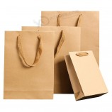 Bolsa de papel kraft para embalaje de regalo, ropa Bolsa de compras personalizada