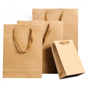 Bolsa de papel kraft para embalaje de regalo, ropa y bolsa de compras personalizada