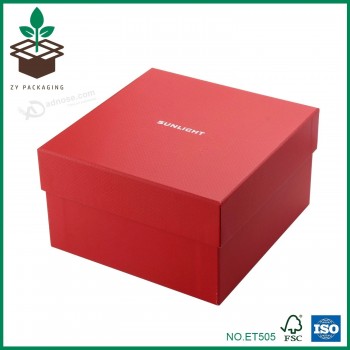 Boîte d’emballage en papier électronique rouge avec couvercle et base