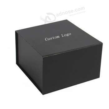Black Rigid Printed Magnet Closure Cardboard Paper Gift Storage Packaging Box