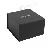 Fermeture magnétique imprimée rigide noire Carton Papier Cadeau Stockage Boîte d’emballage