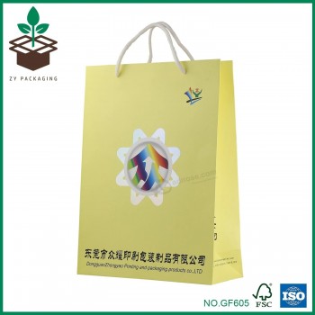 Personalizzato Stampato Pieghevole Pieghevole Carta Di Arte Regalo Shopping Sacchetto di Imballaggio con Corde di Cotone per Regalo