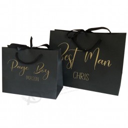 Bolsa de papel de embalaje de ropa de lujo de gran tamaño con su propio logotipo