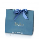 Blue Ribbon Bowtie Cartone Carta Regalo Shopping Bag all'ingrosso